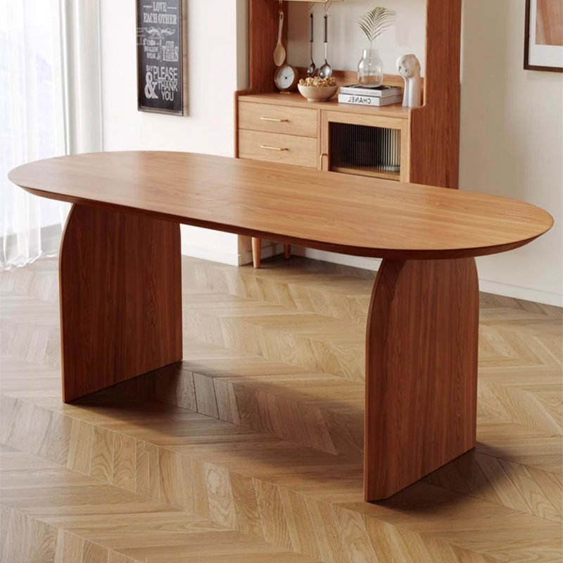 Table de salle à manger ovale brune, H 29,53 po x L 62,99 po x l 31,5 po