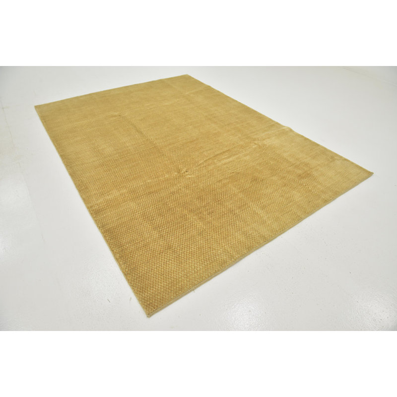 Tapis en laine crème/grise 6 pi 8 po x 9 pi 3 po one-of-kind à la main noué la Didcot