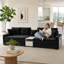 Canapé modulaire avec console centrale intégrée et accoudoirs de rangement pour les meubles de salon-1465146152-1465146153