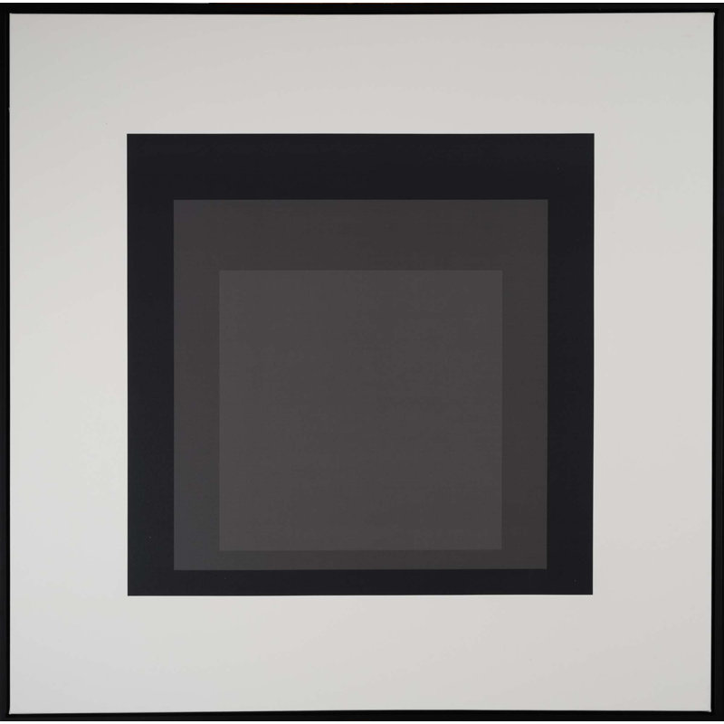 Gray Matter Print, 56" H x 56" W x 2" D, Grayish White, Black