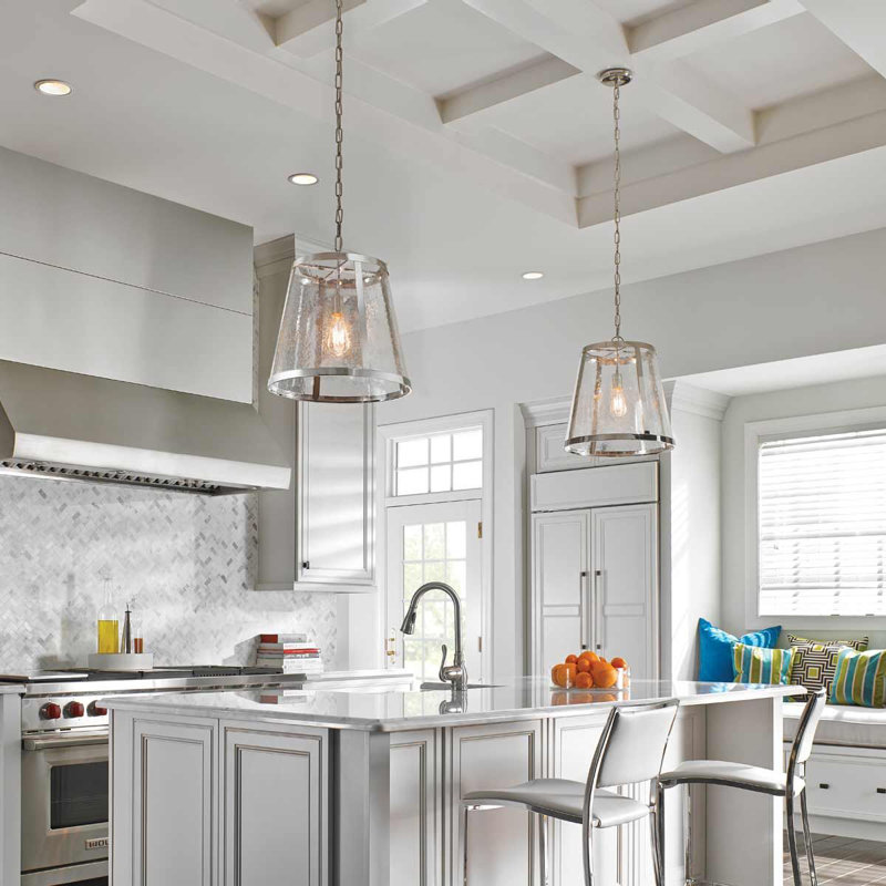 Cecilia 1 - Light Polished Nickel Geometric Pendant