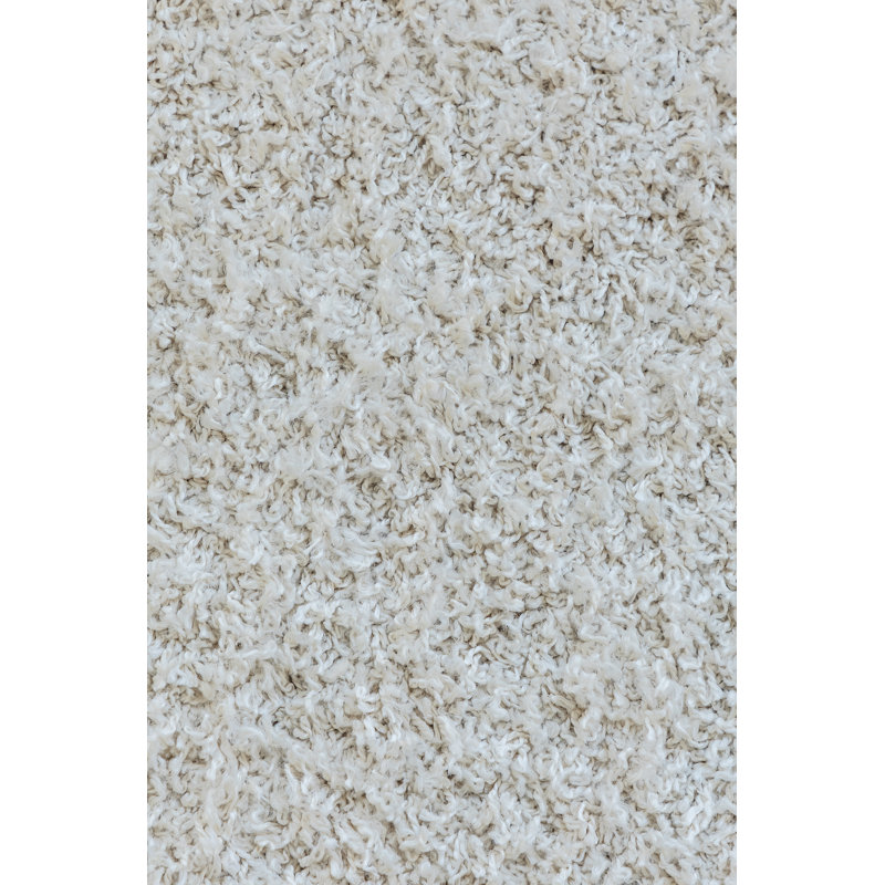 Solid Colour Machine Woven Cream Area Rug, Round 100cm