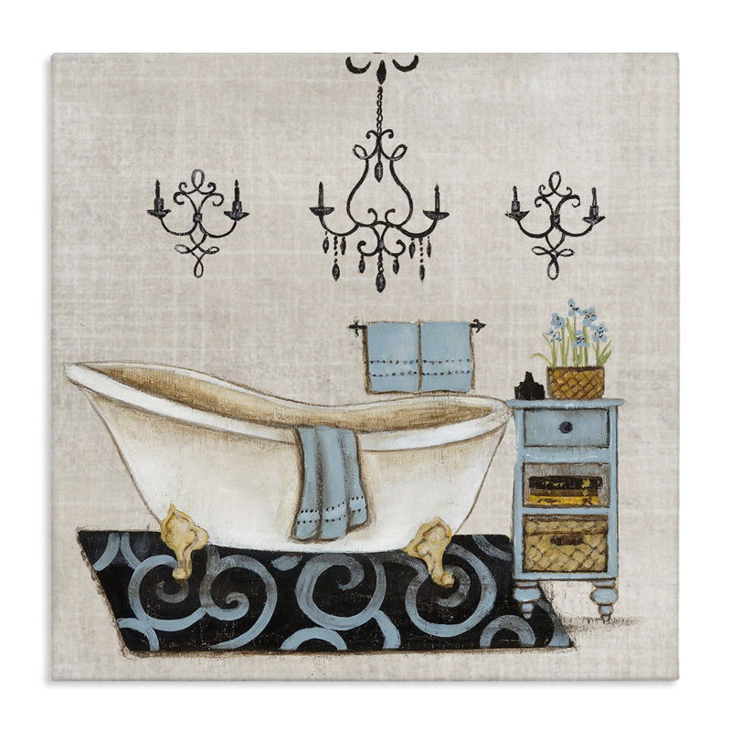 Toile de baignoire de relaxation bleue, design par Janet Tava, H 17 po x l 17 po