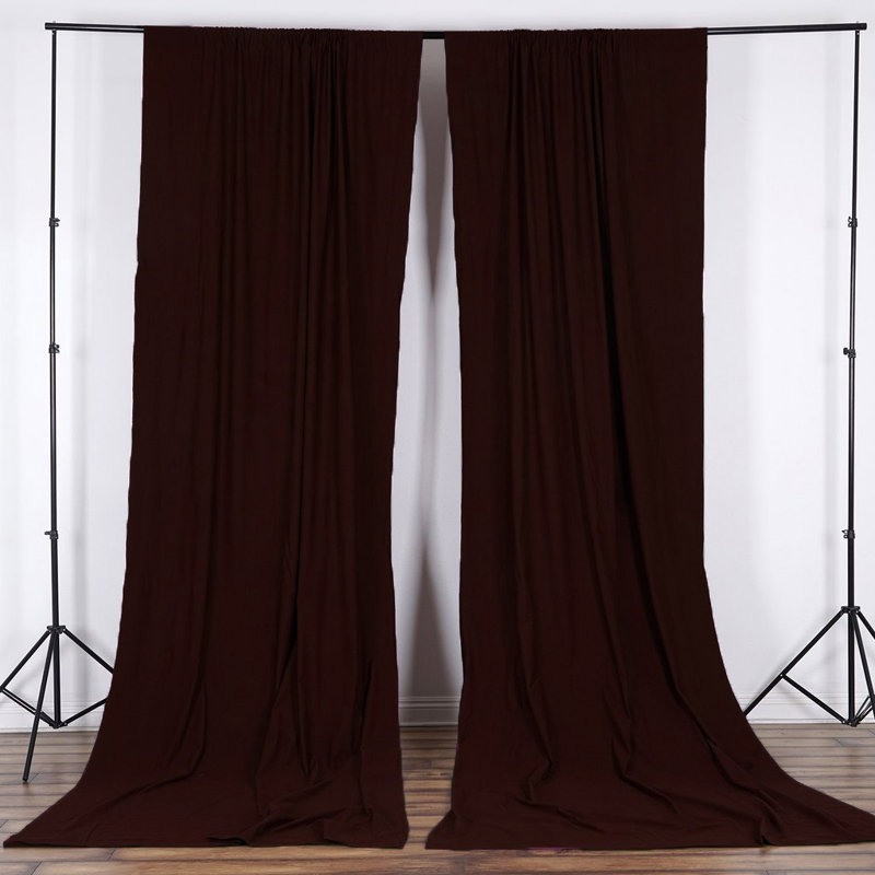 Antion Semi Sheer Curtain Single Panel, 56" x 96", Brown
