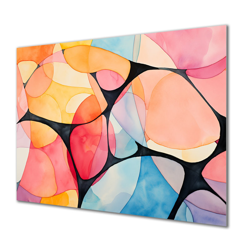 «Geometric Soft Colors Tiles III» - art mural géométrique en métal MT137588, H 12 po x l 20 po x P 1 po