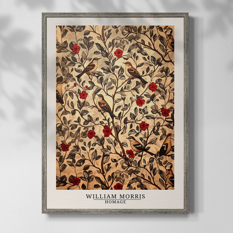 WM MORRIS Series CCXLIX Framed Print - Solid Wood, 11" H x 9" W