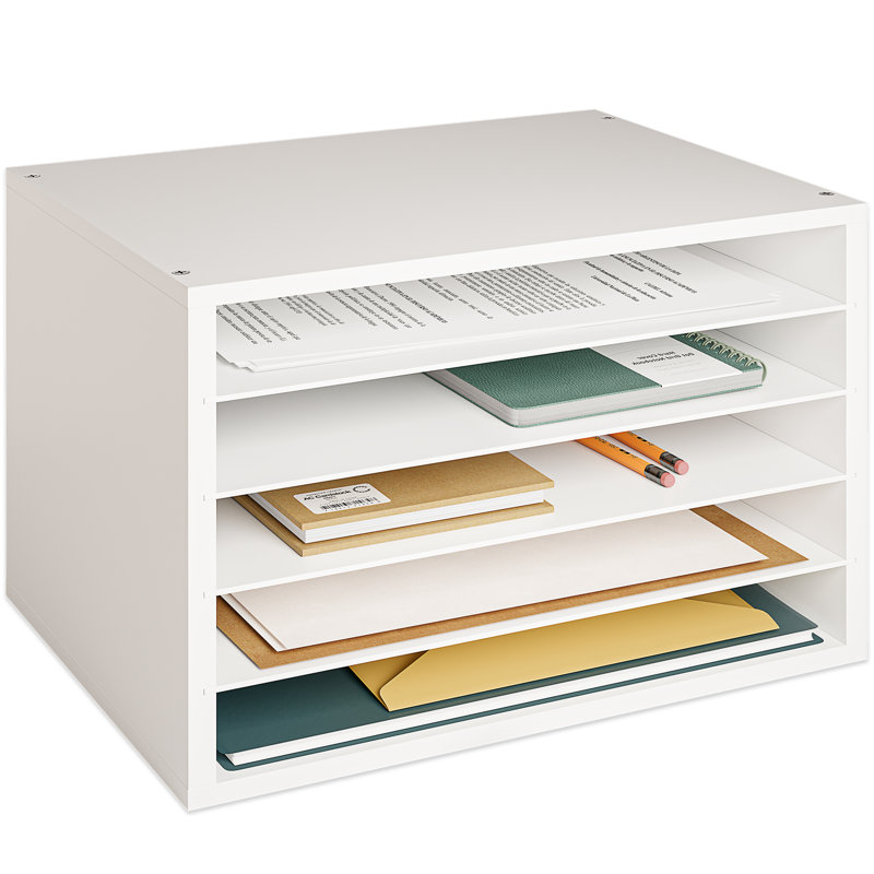 Organisateur de papier à 5 niveaux Reagan, Blanc