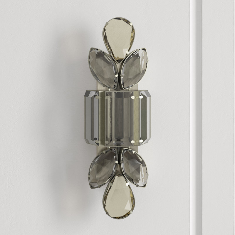 kate spade new york Lloyd Large Jeweled Sconce, Glass, Clear Crystal, Nickel