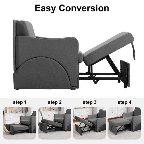 Latitude Run® 3 in 1 Convertible Sleeper Chair -- Chair, Sofa Bed ...