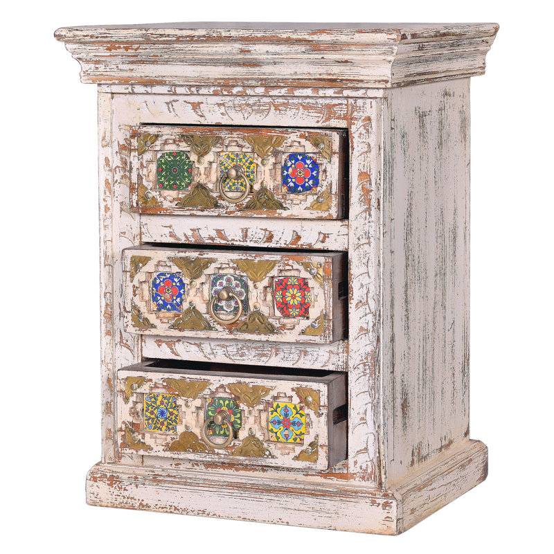 Dakhla 45cm W Solid Wood Bedside Table