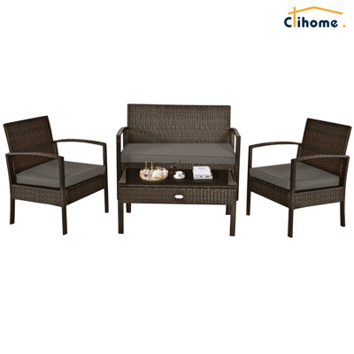 4 - Person Patio Conversation Set with Cushions