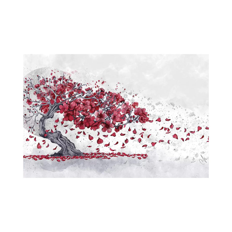Cherry Blossom by Marine Loup - Print on Canvas, 66.04 cm H x 45.72 cm W x 1.91 cm D, Wrapped Canvas