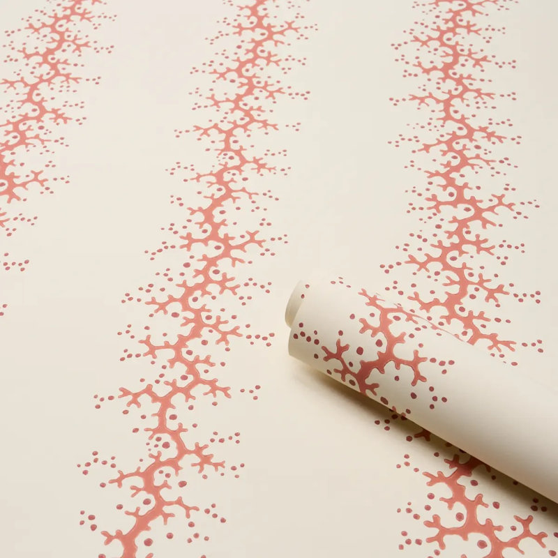 Coral Stripe Wallpaper, Orange