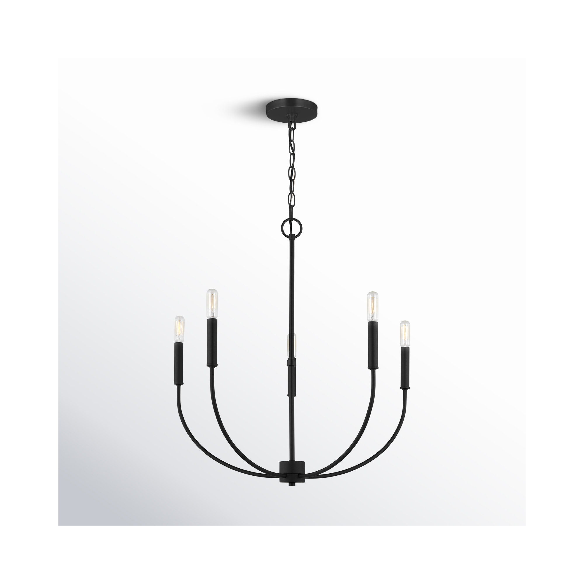 Kendrey 5-Light Metal Candle-Style Chandelier , Midnight Black