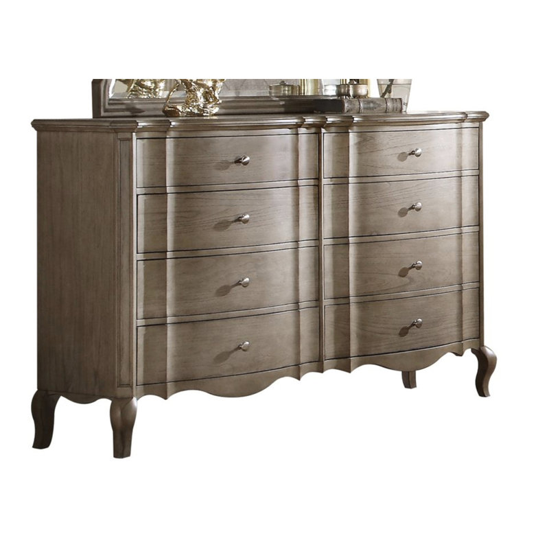 Commode sophistiquée taupe antique pour rehausser la chambre à coucher