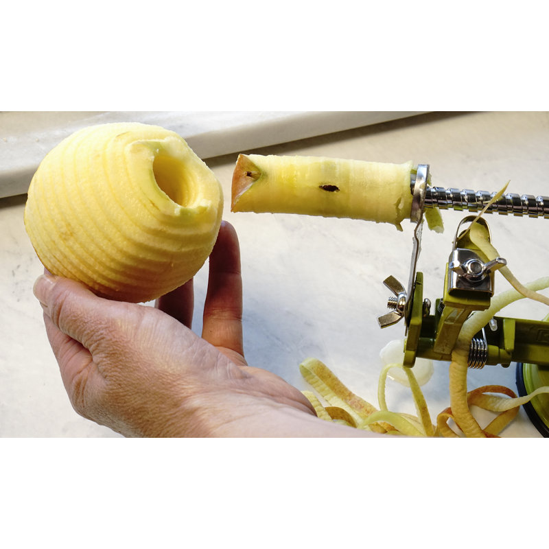 Green Stainless Steel Apple Peeler Corer Slicer with Suction Base