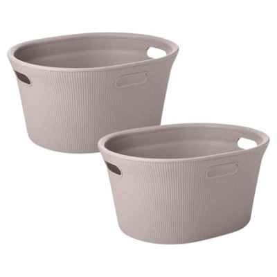 Ribbed Laundry Basket