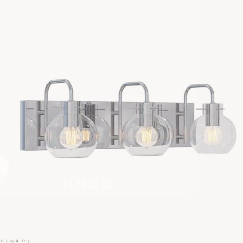 Applique murale 4 lumières avec abat-jour en verre transparent Modern, 4