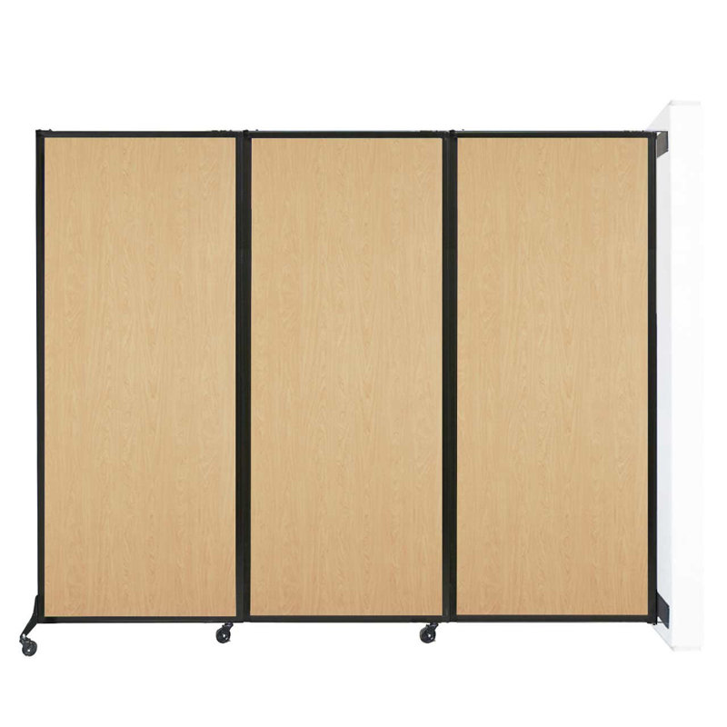 Cloison pliante murale à grain de bois de 8 pi 4 po, H 80 po x l 100 po x P 18 po, Chêne Naturel