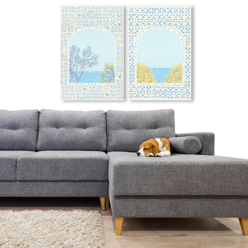 Mediterranean Window Set Set by Oliver Gal, 30"H x 20"W, Gallery Wrapped