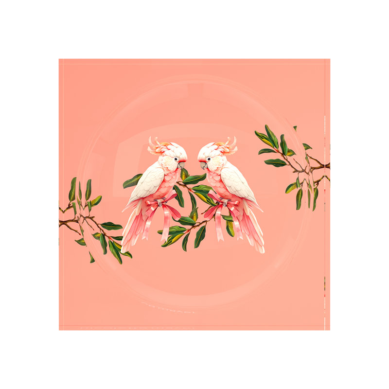 Cockatoo Paradiso Corallo Acrylic Decorative Tray, 6"W x 6"D x 2"H