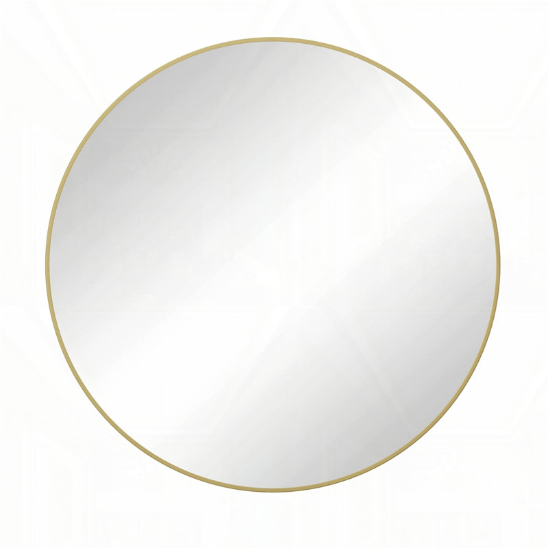 Miroir circulaire mural, Doré, 0,98 po x 38,19 po