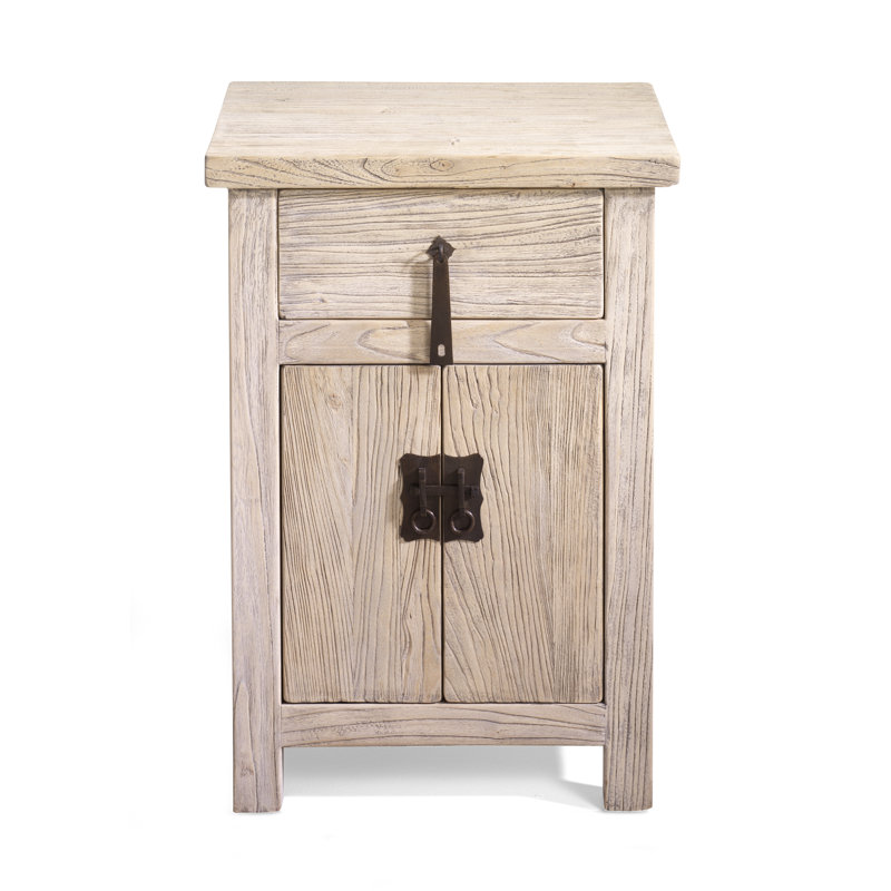 Jixi 42cm W Solid Wood Bedside Table