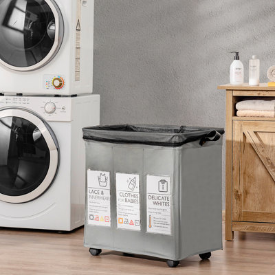 Mesh Rolling Laundry Sorter with Handles