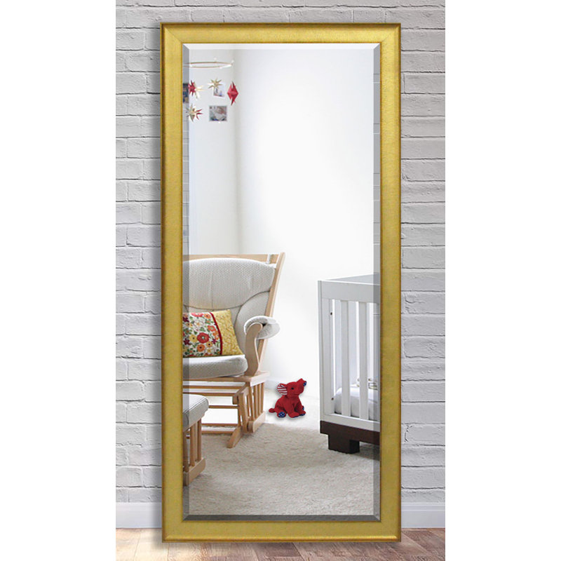 Miroir mural biseauté rétro, H 69 po x l 29 po, Or