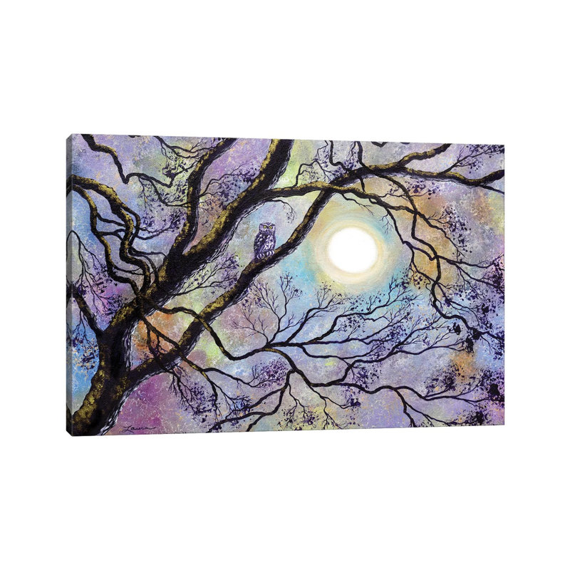 Screech Owl In White Oak Tree by Laura Iverson - Wrapped Canvas Print, 20.32 cm H x 30.48 cm W