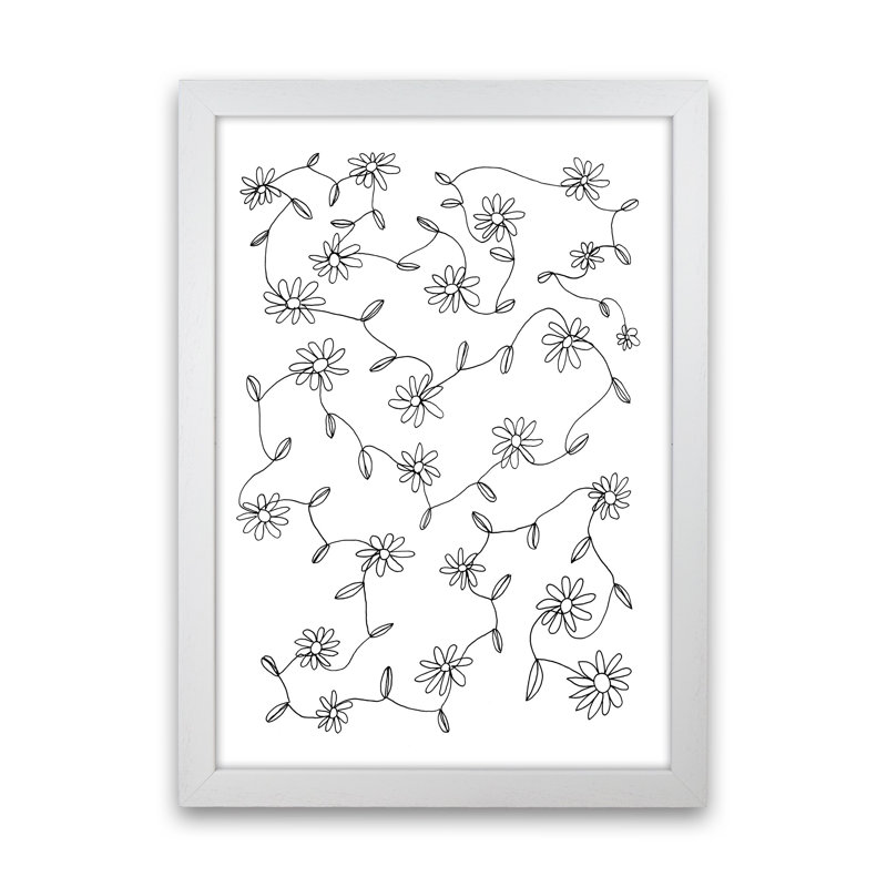 September Daisies by Carissa Tanton - Print, White Framed, 88cm H x 64cm W x 3cm D