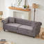 Luxueux canapé Chesterfield 3 places avec accoudoirs roulés-1672546080