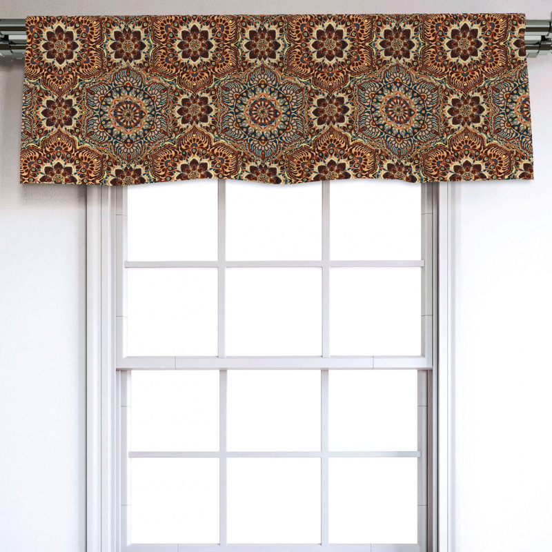 Sateen Damask Ruffled Window Valance
