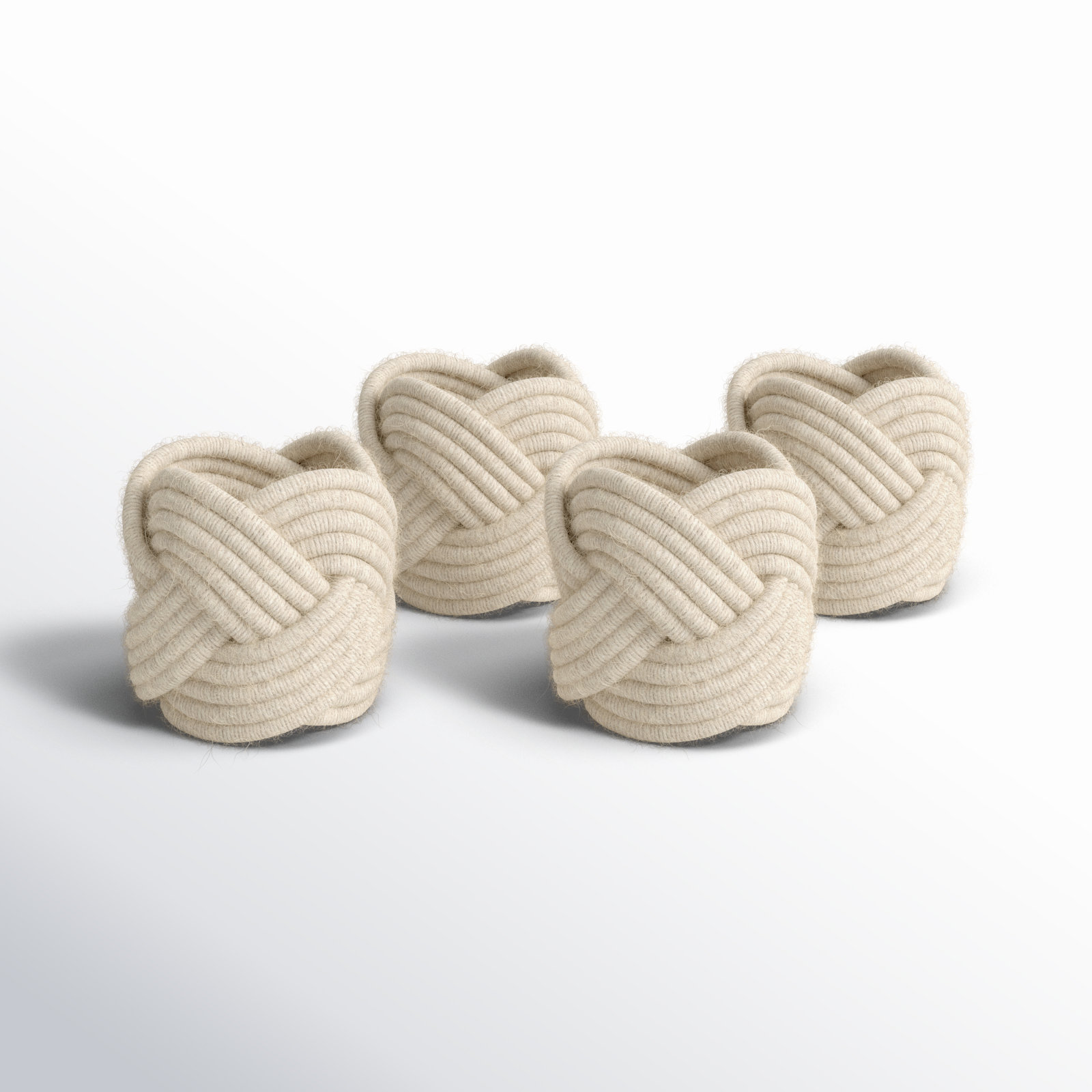 Harrietta Jute Napkin Ring, Ivory