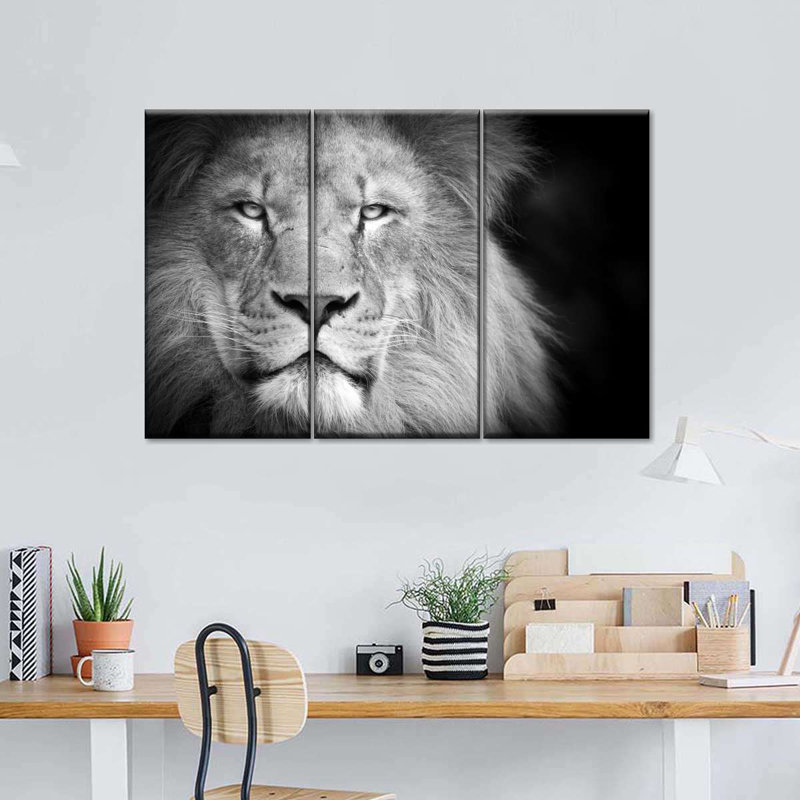 «Lion Portrait», reproduction d'art sur toile, H 24 po x l 38 po x P 1,25 po