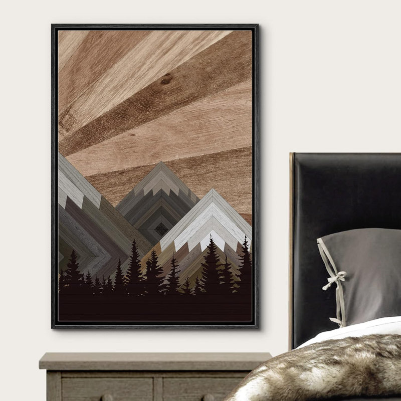 Art occidental, paysage de montagne, montagne, formes abstraites, art moderne, art mural rustique, salon, reproduction sur toile