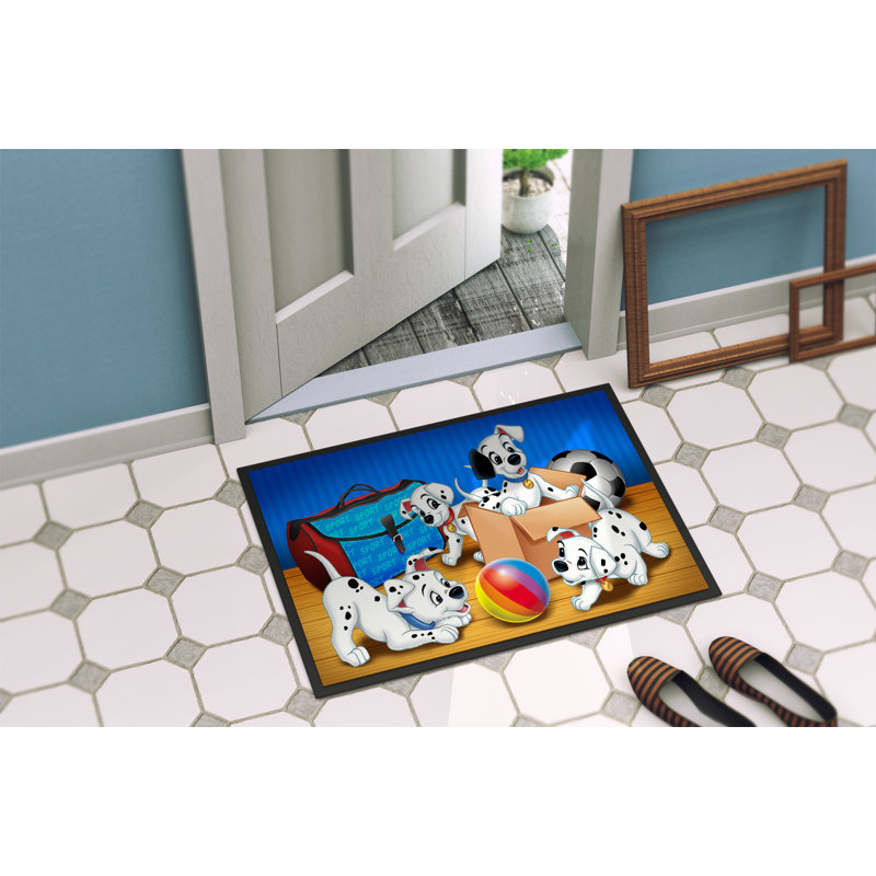Tapis d'entrée antidérapant Kinzie, Rectangle 1 pi 6 po x 2 pi 3 po