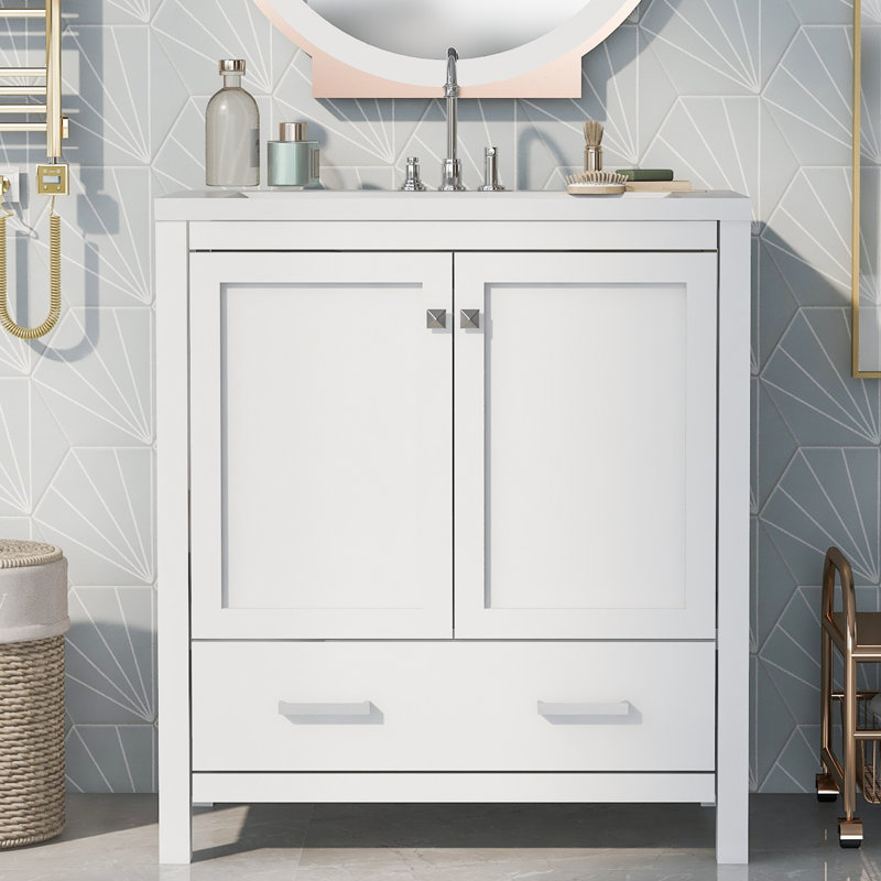 Ensemble de meuble-lavabo simple 30 po Danaijah, Blanc