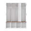 Arbre d'entrée de style campagnard avec 4 crochets cachés, banc polyvalent en noyer avec 8 portes, armoire à chaussures avec compartiment ouvert pour le salon-2086734909