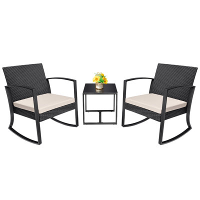Ensemble de chaises berçantes d'extérieur 16 po pour 2 personnes
