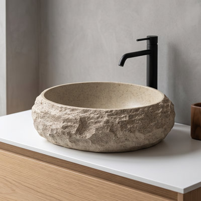 Lavabo de salle de bain ovale en résine 18 po