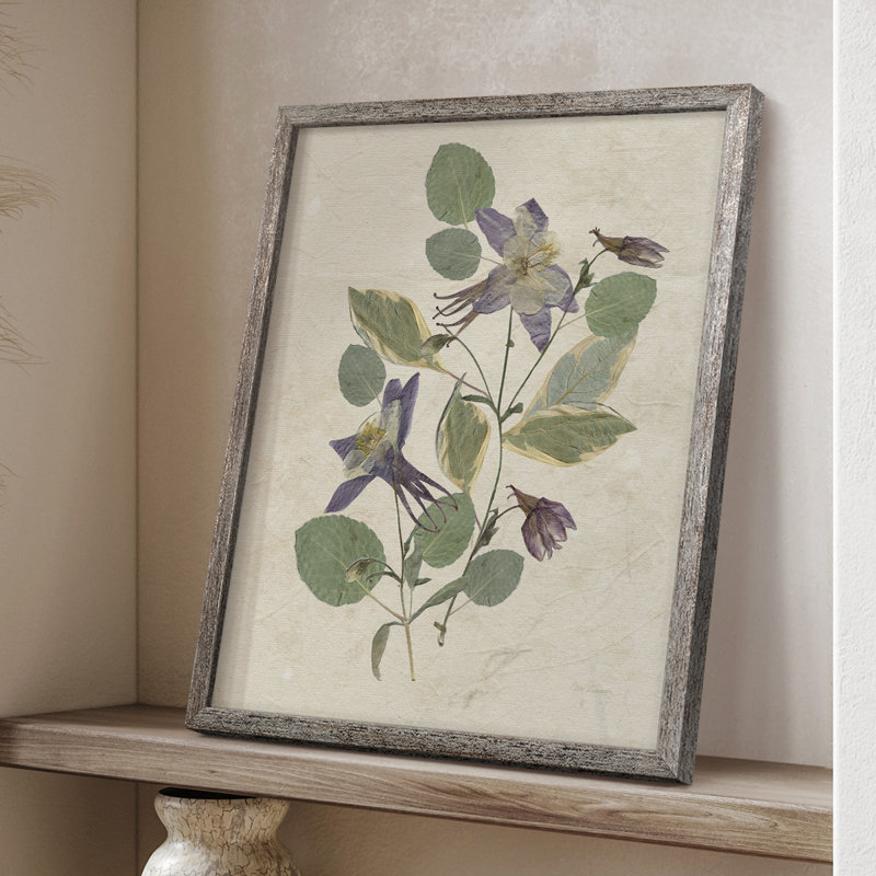 Arrangement pressé IV, reproduction encadrée - bois massif 49775, H 15 po x l 12 po