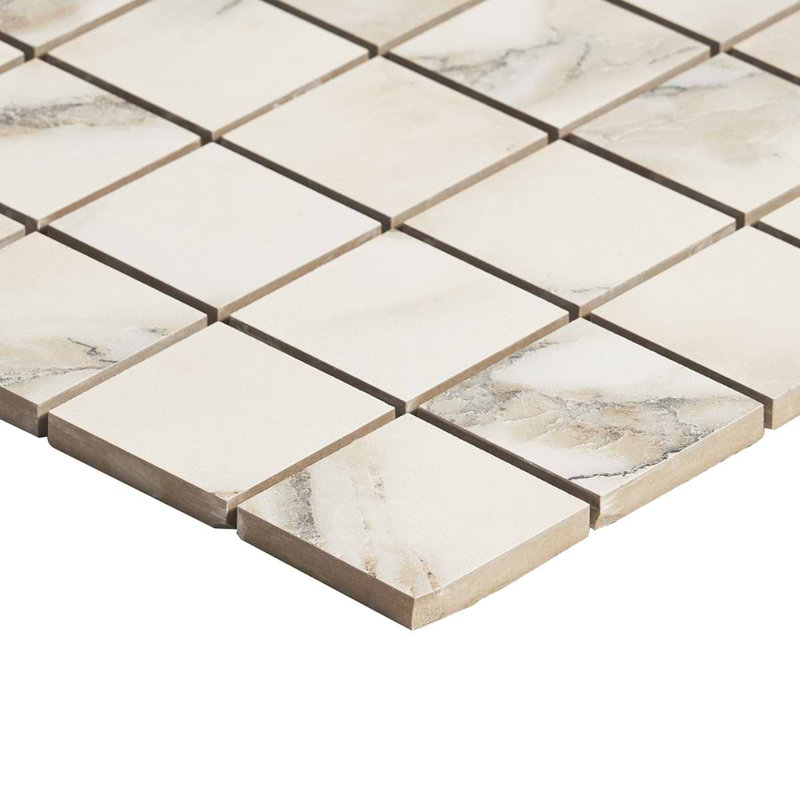Dreamstone 2X2 Matte Porcelain Mosaic, Calacatta Rustico Matte