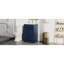 Meuble-lavabo de 20 po de couleur bleue avec lavabo en céramique, charnières rouillées, conception à débordement et unités de rangement réglables