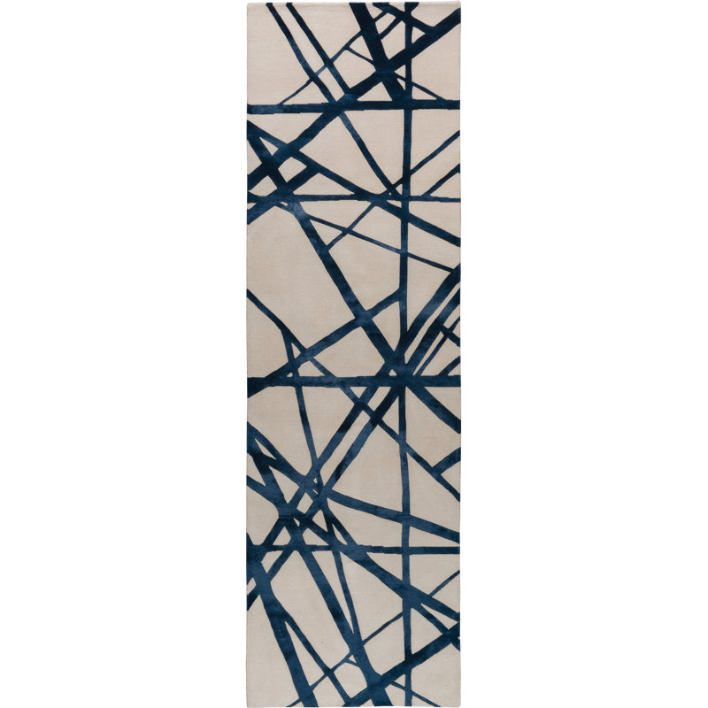 Kelly Wearstler Channels Indigo Runner Area Rug, Runner 2'9" x 12'
