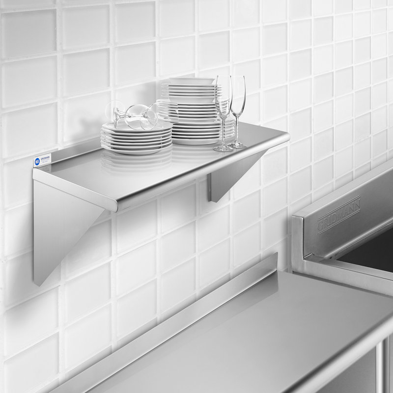 NSF Stainless Steel Wall-Mount Shelf by Latitude Run, 18.5" H x 36" W x 18" D