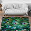 Tapis non tissé à imprimé doux avec un motif floral délicat dans des tons riches de rouge et de bleu pour une touche de style classique dans n'importe quel espace-126079660