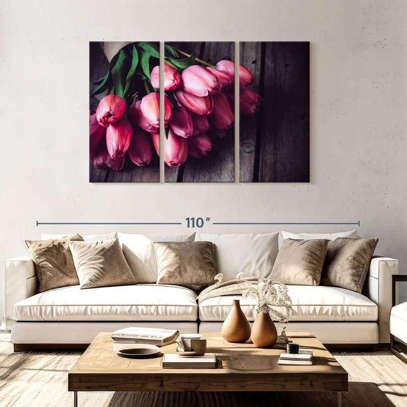 Harnek Fancy Pink Tulips, 48" H x 74" W