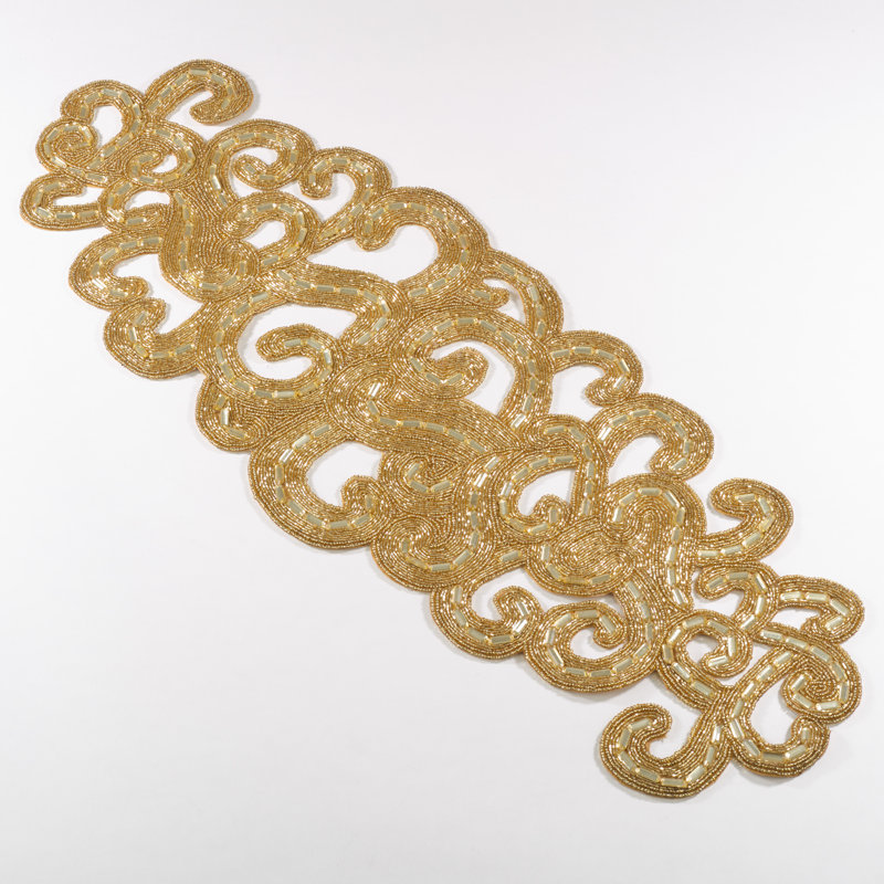 Pomerleau Solid Color Table Runner, Gold