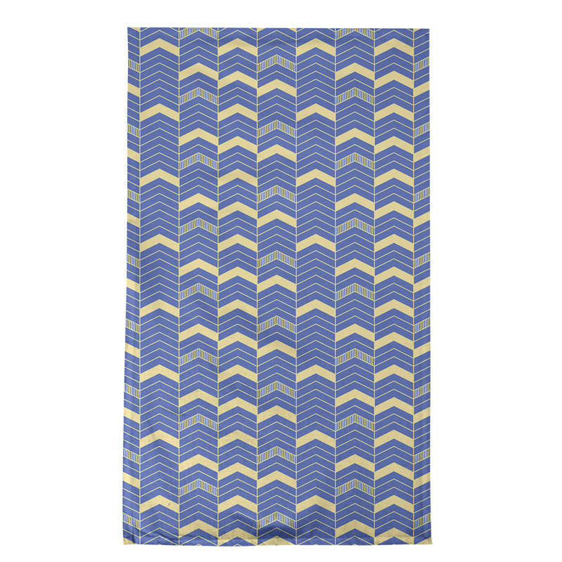 Stephenie Tea Towel Kitchen Towel, Royal Blue/Yellow, Poly Twill